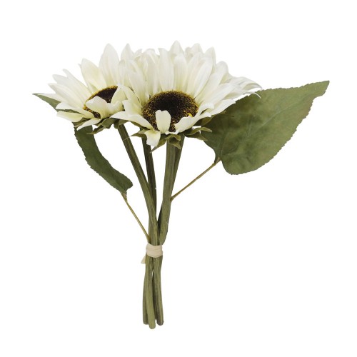 SUNFLOWER ΤΕΧΝΗΤΟ ΜΠΟΥΚΕΤΟ ΥΦΑΣΜΑ PVC ΜΠΕΖ ΠΡΑΣΙΝΟ H31cm c482259