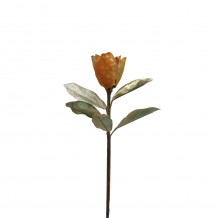 MAGNOLIA ΤΕΧΝΗΤΟ ΑΝΘΟΣ ΥΦΑΣΜΑ PVC TERRACOTTA ΚΙΤΡΙΝΟ ΠΡΑΣΙΝΟ H58cm c482267