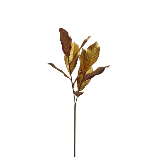 MAGNOLIA LEAVES ΤΕΧΝΗΤΟ ΦΥΛΛΟ ΥΦΑΣΜΑ PVC ΧΡΥΣΟ ΜΠΟΡΝΤΩ H78cm c482272