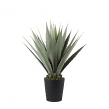 AGAVE ΤΕΧΝΗΤΟ ΦΥΤΟ ΣΕ ΓΛΑΣΤΡΑ PVC ΤΣΙΜΕΝΤΟ ΠΡΑΣΙΝΟ ΜΑΥΡΟ H58cm c482310
