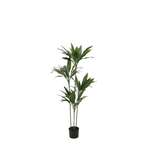 VELVET TREE ΤΕΧΝΗΤΟ ΦΥΤΟ ΣΕ ΓΛΑΣΤΡΑ PVC ΤΣΙΜΕΝΤΟ ΠΡΑΣΙΝΟ ΜΑΥΡΟ H120cm c482326