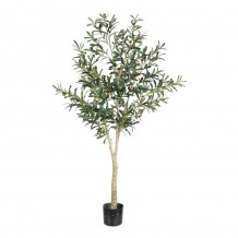 OLIVE TREE ΤΕΧΝΗΤΟ ΦΥΤΟ ΣΕ ΓΛΑΣΤΡΑ PVC ΤΣΙΜΕΝΤΟ ΠΡΑΣΙΝΟ ΜΑΥΡΟ H180cm c482329