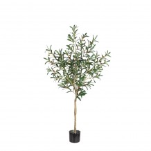 OLIVE TREE ΤΕΧΝΗΤΟ ΦΥΤΟ ΣΕ ΓΛΑΣΤΡΑ PVC ΤΣΙΜΕΝΤΟ ΠΡΑΣΙΝΟ ΜΑΥΡΟ H155cm c482330