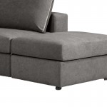 Πολυμορφικός-αναστρέψιμος καναπές London pakoworld ποντικί χρώμα ύφασμα με μαξιλάρια σε απόχρωση ανοιχτό γκρι 296x246x95εκ c482371