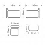 Πολυμορφικός-αναστρέψιμος καναπές London pakoworld ποντικί χρώμα ύφασμα με μαξιλάρια σε απόχρωση ανοιχτό γκρι 296x246x95εκ c482371