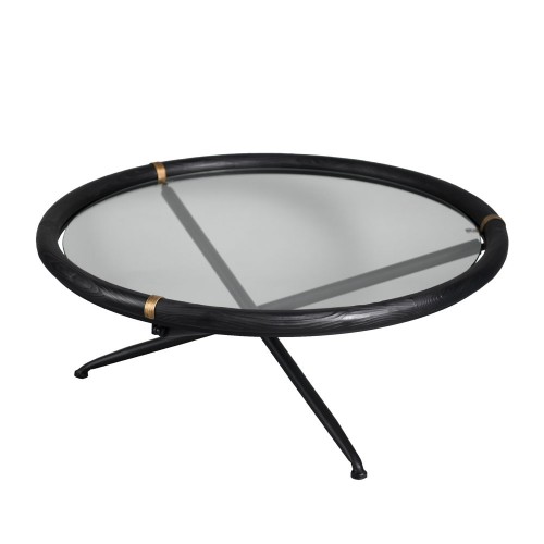 COLOMBO COFFEE TABLE ΜΑΥΡΟ ΜΑΥΡΟ 100x100xH40cm c482404