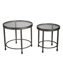 GRANAZ SIDE TABLE SET 2ΤΕΜ ΜΑΥΡΟ ΜΑΥΡΟ 65x65xH60cm c482435 GRANAZ SIDE TABLE SET 2ΤΕΜ ΜΑΥΡΟ ΜΑΥΡΟ 65x65xH60cm c482435