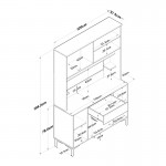 Mπουφές με ράφι Cordie pakoworld λευκό μελαμίνης 120x40x184 2εκ c482510