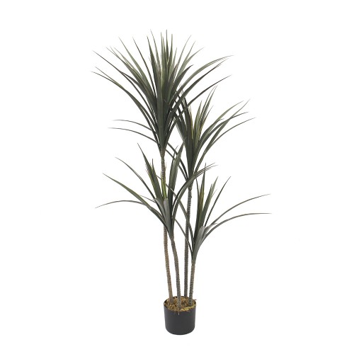 YUCCA ΤΕΧΝΗΤΟ ΦΥΤΟ ΣΕ ΓΛΑΣΤΡΑ PE ΠΡΑΣΙΝΟ H130cm c482540