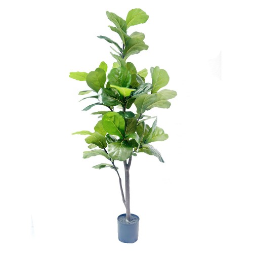 FICUS PANDURATA ΤΕΧΝΗΤΟ ΦΥΤΟ ΣΕ ΓΛΑΣΤΡΑ ΥΦΑΣΜΑ PVC ΠΡΑΣΙΝΟ H180CM c482554