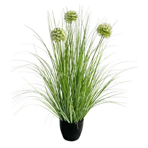 GRASS FLOWER ΤΕΧΝΗΤΟ ΦΥΤΟ ΣΕ ΓΛΑΣΤΡΑ PVC ΠΡΑΣΙΝΟ H58CM c482567