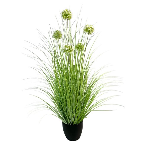 GRASS FLOWER ΤΕΧΝΗΤΟ ΦΥΤΟ ΣΕ ΓΛΑΣΤΡΑ PVC ΠΡΑΣΙΝΟ H85CM c482568