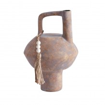 FENDRA ΒΑΖΟ ΚΕΡΑΜΙΚΟ TERRACOTTA ΓΚΡΙ 23x23xH35cm c482611