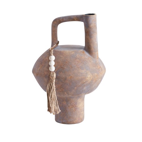 FENDRA ΒΑΖΟ ΚΕΡΑΜΙΚΟ TERRACOTTA ΓΚΡΙ 23x23xH35cm c482611