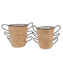 AELIA ΚΑΛΑΘΙ SET 2ΤΜΧ SEAGRASS ΦΥΣΙΚΟ ΜΑΥΡΟ 30x30xH34cm c482760