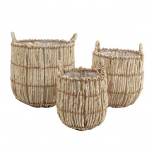 THEROS ΚΑΛΑΘΙ SET 3ΤΜΧ ΦΥΛΛΑ ΚΑΛΑΜΠΟΚΙΟΥ ΦΥΣΙΚΟ 30x30xH32cm c482763