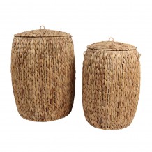 KEA ΚΑΛΑΘΙ ΜΕ ΚΑΠΑΚΙ SET 2ΤΜΧ SEAGRASS ΦΥΣΙΚΟ 47x47xH63cm c482769