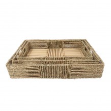 THASOS ΔΙΣΚΟΣ SET 3ΤΜΧ SEAGRASS ΦΥΣΙΚΟ 45x35xH8cm c482773
