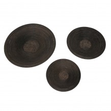 POMPEI ΔΙΑΚΟΣΜΗΤΙΚΟ ΤΟΙΧΟΥ SET 3ΤΜΧ ΞΥΛΟ BAMBOO ΚΑΦΕ 60x60xH9cm c482917