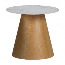 Βοηθητικό τραπέζι Soleire Inart λευκό μαρμάρου sintered stone Φ50x46εκ c483065 Βοηθητικό τραπέζι Soleire Inart λευκό μαρμάρου sintered stone Φ50x46εκ c483065