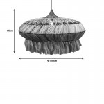 Φωτιστικό οροφής Merdone Inart abaca ξύλο σε φυσικό χρώμα Φ110x65εκ c483117