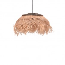 Φωτιστικό οροφής Hengiole Inart sisal σε φυσικό μαύρο χρώμα Φ60x40εκ c483156