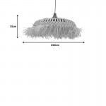 Φωτιστικό οροφής Borobe Inart sisal σε φυσικό χρώμα Φ60x35εκ c483160