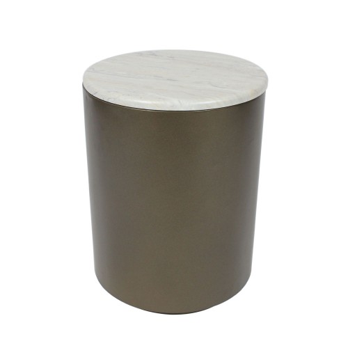 POMMA SIDE TABLE TRAVERTINE BRONZE 37x37xH49cm c483245