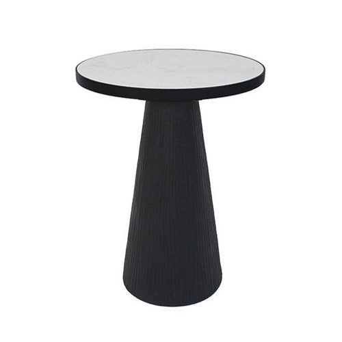 LAMP SIDE TABLE ΦΥΣΙΚΟ ΜΑΥΡΟ 36x36xH55cm c483255
