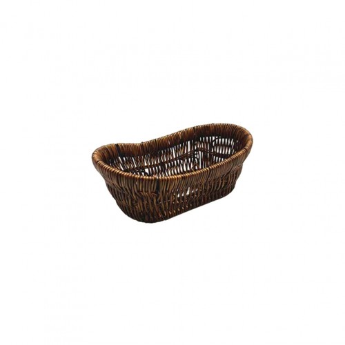 Ψωμιέρα Καλάθι Rattan οβάλ βαρκούλα 22x13 5xΥ8 5cm ενισχυμένο Buffet Choice Σετ 2 c483432