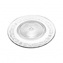 Γυάλινη πιατέλα σκαλιστή vintage φ33cm Σετ 3 c483445 Γυάλινη πιατέλα σκαλιστή vintage φ33cm Σετ 3 c483445