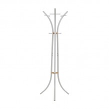 Καλόγερος ρούχων Bamile pakoworld λευκό μέταλλο και rubberwood σε φυσική απόχρωση 51x63x175εκ c483450