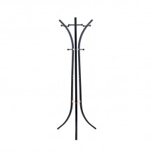 Καλόγερος ρούχων Bamile pakoworld μαύρο μέταλλο και rubberwood σε φυσική απόχρωση 51x63x175εκ c483451