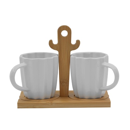 CACTUS ΚΟΥΠΑ ESPRESSO SET 2 ΤΜΧ ΠΟΡΣΕΛΑΝΗ BAMBOO ΛΕΥΚΟ ΦΥΣΙΚΟ 20x12xH16 5cm c483569