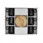 RIPPLE ΚΟΥΠΑ ESPRESSO ΣΕΤ 6 ΤΜΧ ΠΟΡΣΕΛΑΝΗ BAMBOO ΜΑΥΡΟ ΦΥΣΙΚΟ 26x23xH6cm c483604