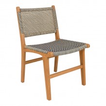 Καρέκλα Darien pakoworld σκελετός teak ξύλο σε φυσική απόχρωση και κρέμ-μαύρο σχοινί 52x62x86εκ c483664
