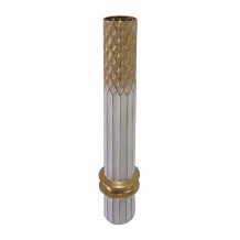 Διακοσμητικό βάζο Bruna Inart μέταλλο σε χρυσή και λευκή απόχρωση Φ15 2x76 5εκ c483703