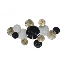 Διακοσμητικό τοίχου Faim Inart μέταλλο σε χρυσή μαύρη και λευκή απόχρωση 111 1x5 7x58 4εκ c483716