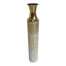 Διακοσμητικό βάζο Monac Inart μέταλλο σε χρυσή και λευκή απόχρωση Φ14 6x87 6εκ c483733