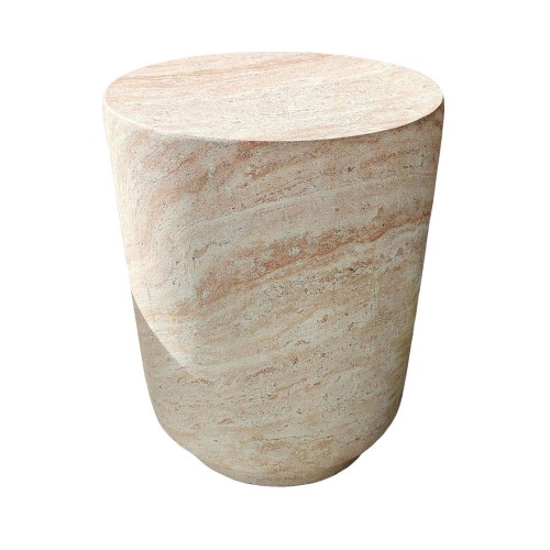 LITHOS ROUND SIDE TABLE BEIGE 35x35xH46 5cm c483759