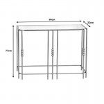 Κονσόλα Emiliane Inart χρυσό μέταλλο γυαλί καθρέπτη 90x32x77εκ c483810