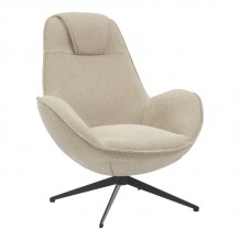 Πολυθρόνα περιστρεφόμενη Flago pakoworld μπουκλέ ύφασμα σε μπεζ απόχρωση 85x88x103 5εκ c483892