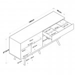 Μπουφές Satava pakoworld pp σε λευκή καρυδί απόχρωση 180x45x87 6εκ c483958