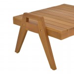 Τραπέζι Kally pakoworld teak ξύλο σε φυσική απόχρωση 60x50x34εκ c484007