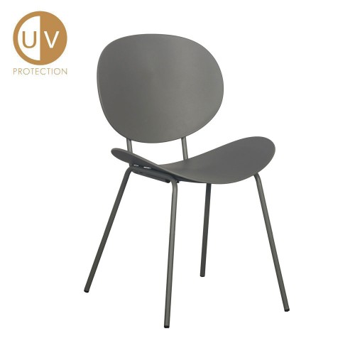 FUTURA ΚΑΡΕΚΛΑ ΓΚΡΙ 51x50xH80 5cm SET 4τμχ c484076