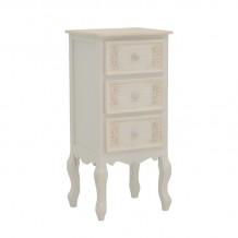 Συρταριέρα Pazlen Inart mdf σε λευκή αντικέ απόχρωση 40x34 5x82εκ c484085