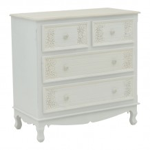 Συρταριέρα Pazlen Inart mdf σε λευκή αντικέ απόχρωση 80x40x80εκ c484086