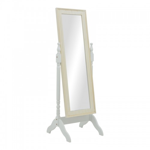 Καθρέπτης Malone Inart mdf σε λευκή αντικέ απόχρωση 55x50x160εκ c484088