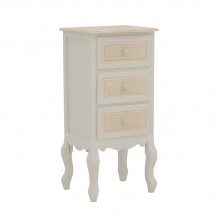 Συρταριέρα Joliene Inart mdf σε λευκή αντικέ φυσική απόχρωση 40x34 5x82εκ c484092