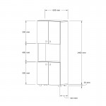 Ντουλάπα κουζίνας Guzel pakoworld σε sonoma απόχρωση 60x31 4x140εκ c484096